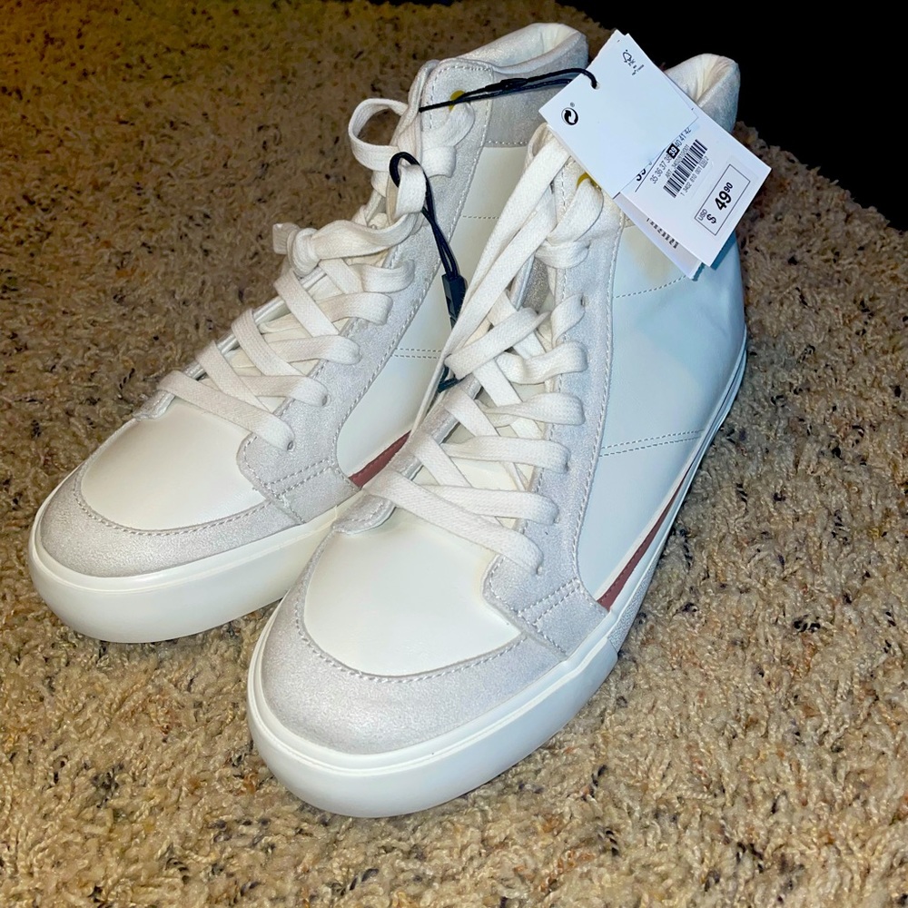 Women white high top shoes